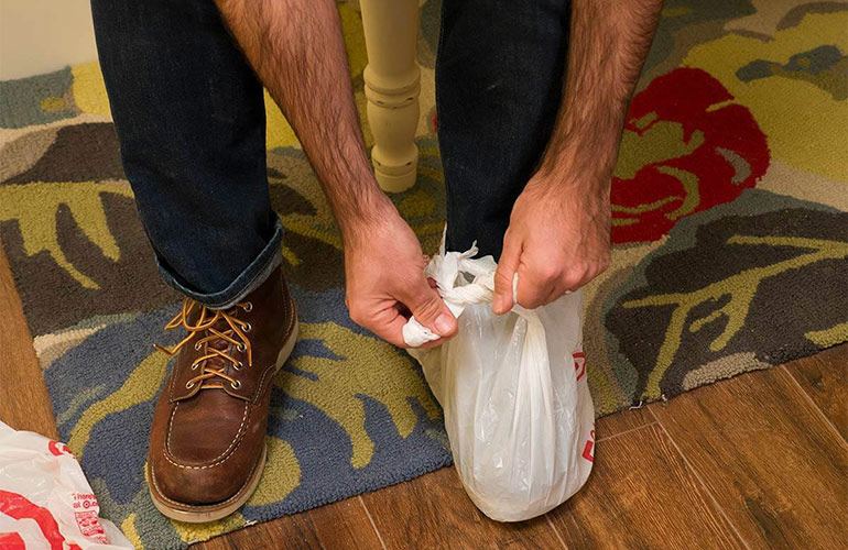 Grocery bag shoe covers