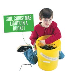 Store Christmas Lights In A Bucket