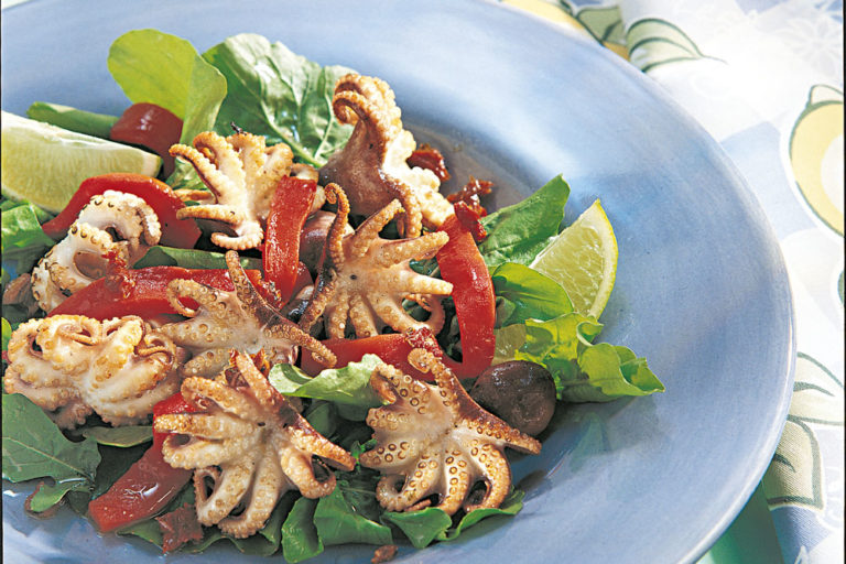 Chargrilled baby octopus recipe, Handyman magazine,