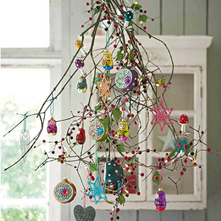 Decorated branch tree