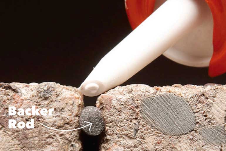 6. Caulking concrete