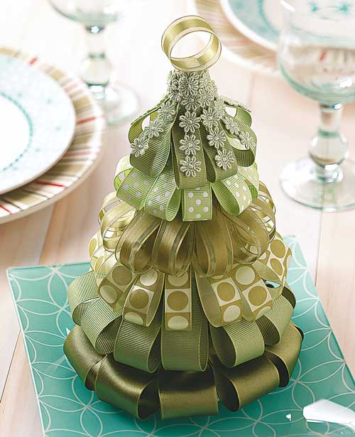 7. How To Make A Christmas Tree Made Of Ribbon 