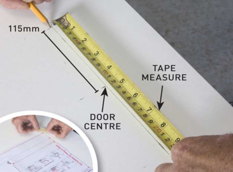 Step 2. Mark door centre