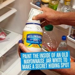 Use A Mayonnaise Jar To Hide Valuables