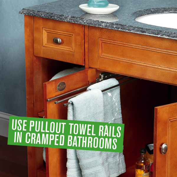 A Clever Idea for Storing Towels In A Cramped Bathroom