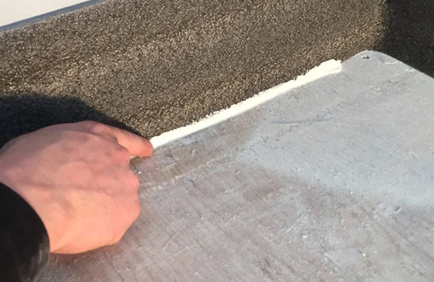 Caulk the sill sealer to the floor