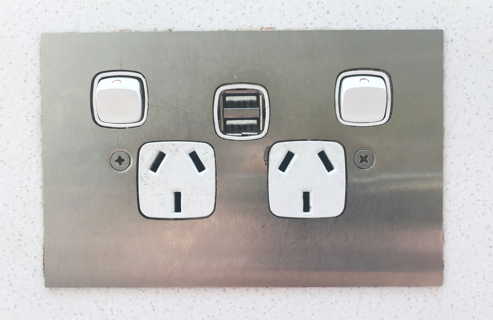 Electricians use outlets with internal USB ports