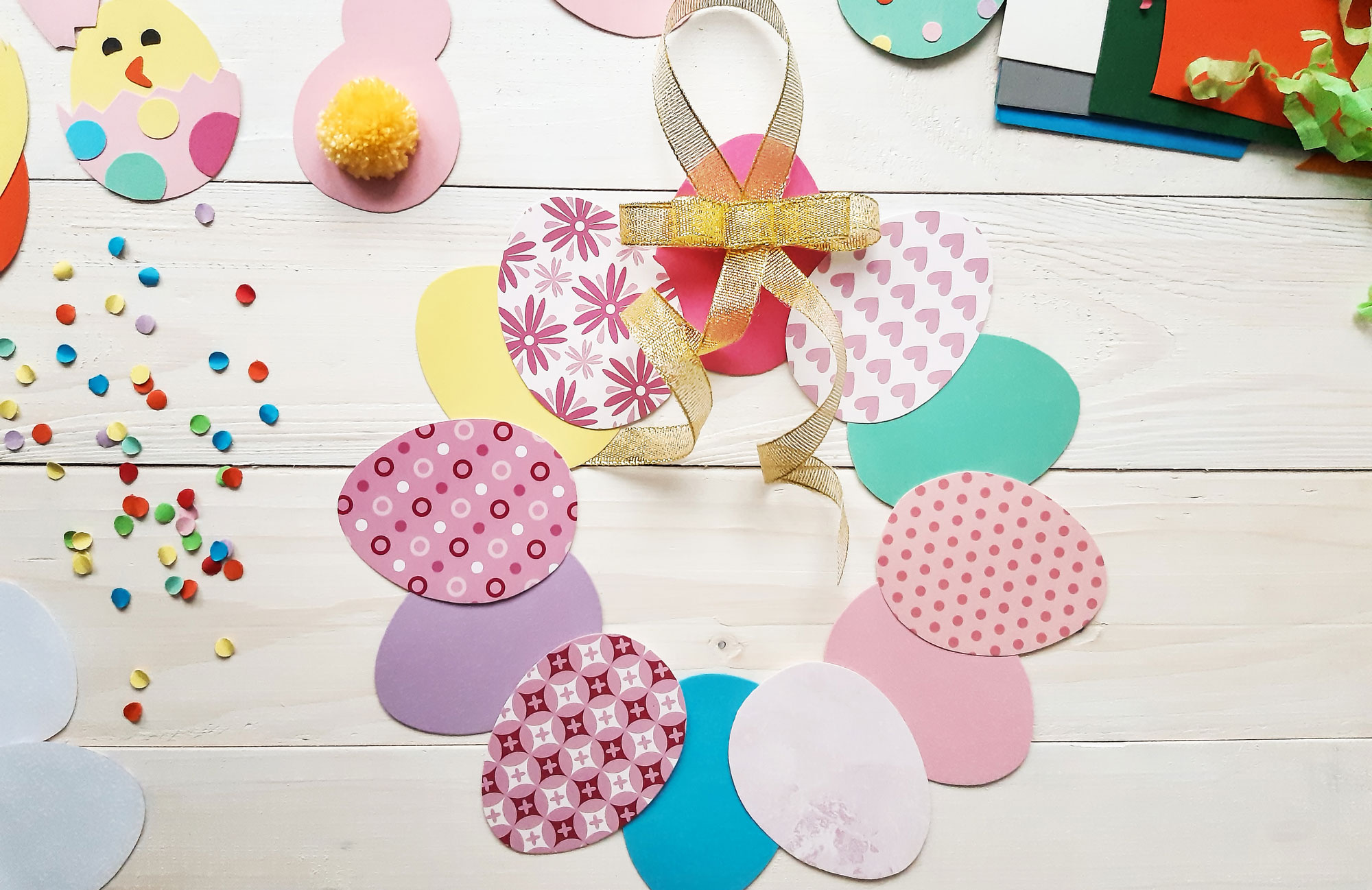 Easter egg paper wreath
