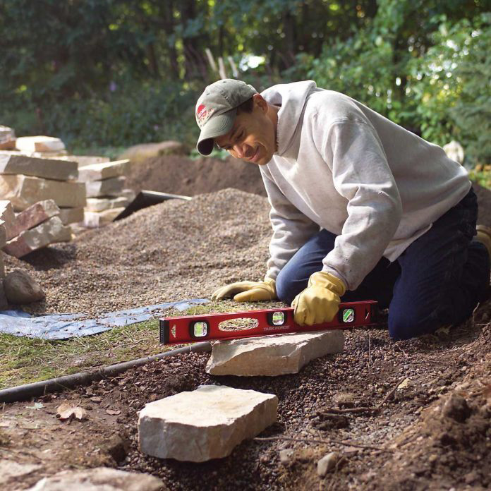 Step 2: Lay the first stones