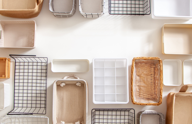 Baskets, bins, and boxes