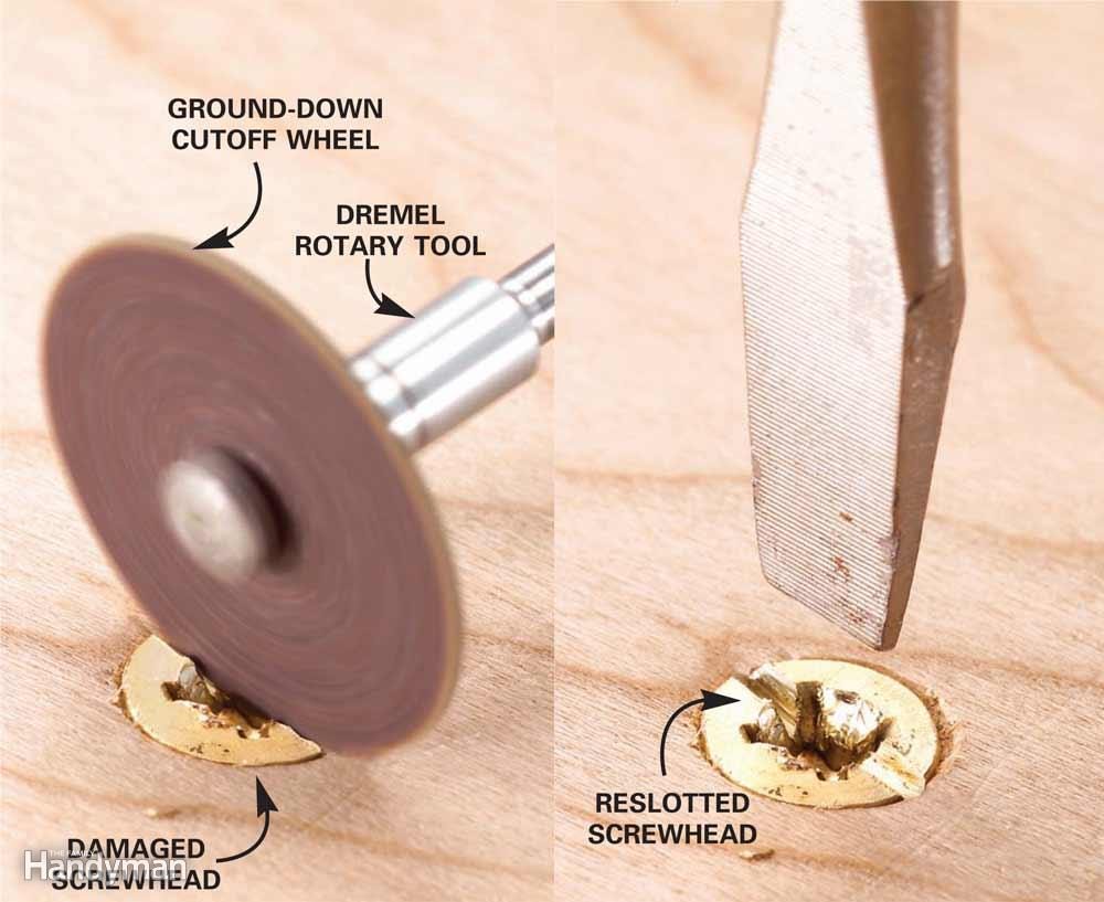 Remove stripped screws