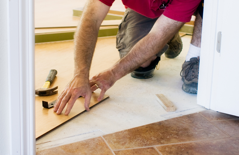 Cutting around the door jamb