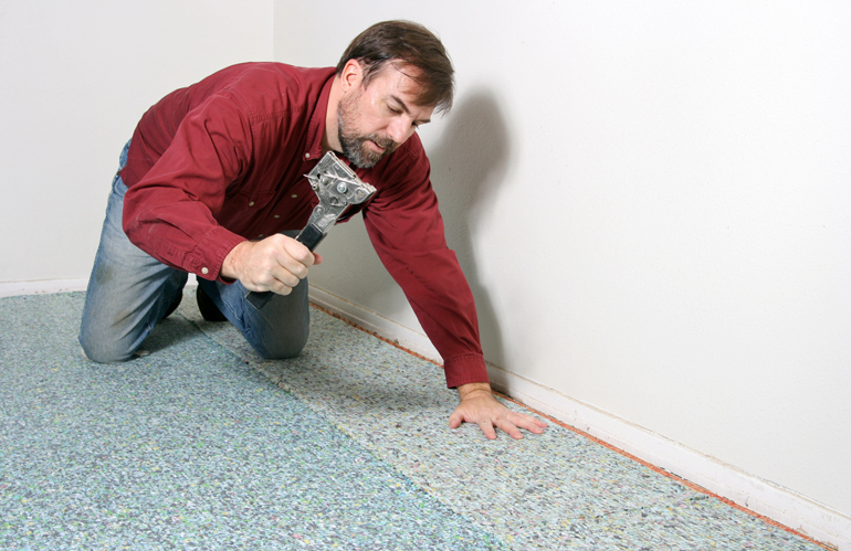 Improper tack strip installation for carpet