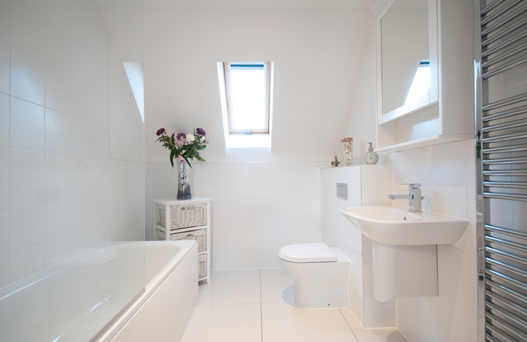 All-white bathrooms