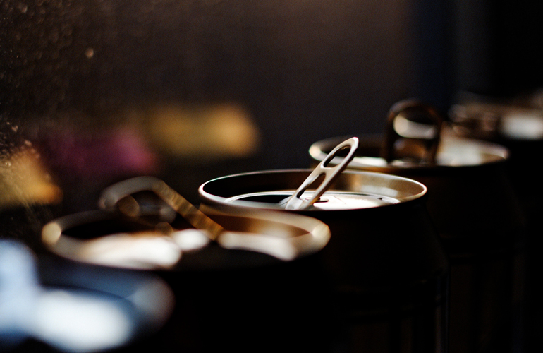 Beer bottles and cans