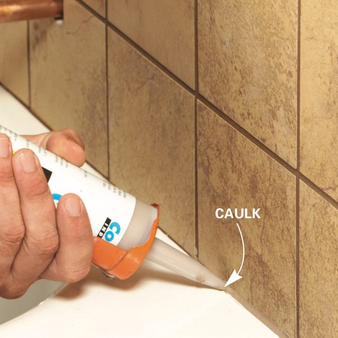 Caulk all inside corners