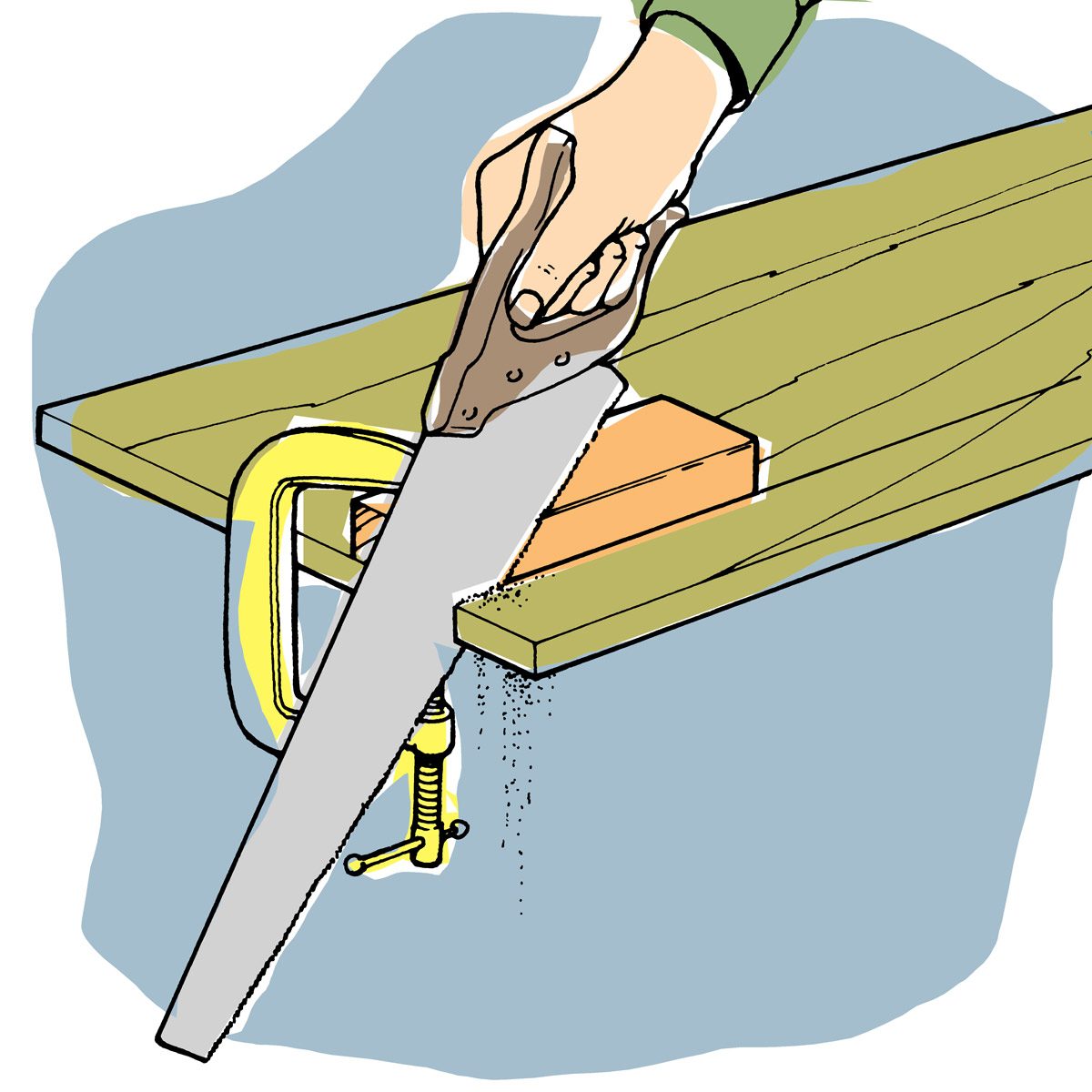 Handsaw cutting clamp