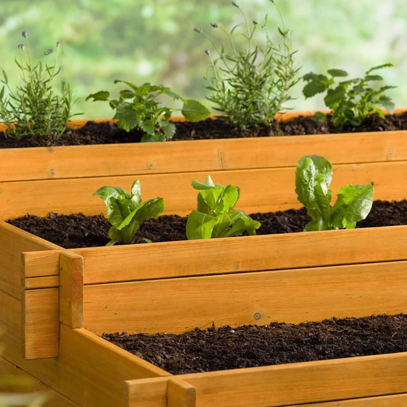 Tiered raised garden bed