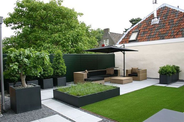 Modern square planters
