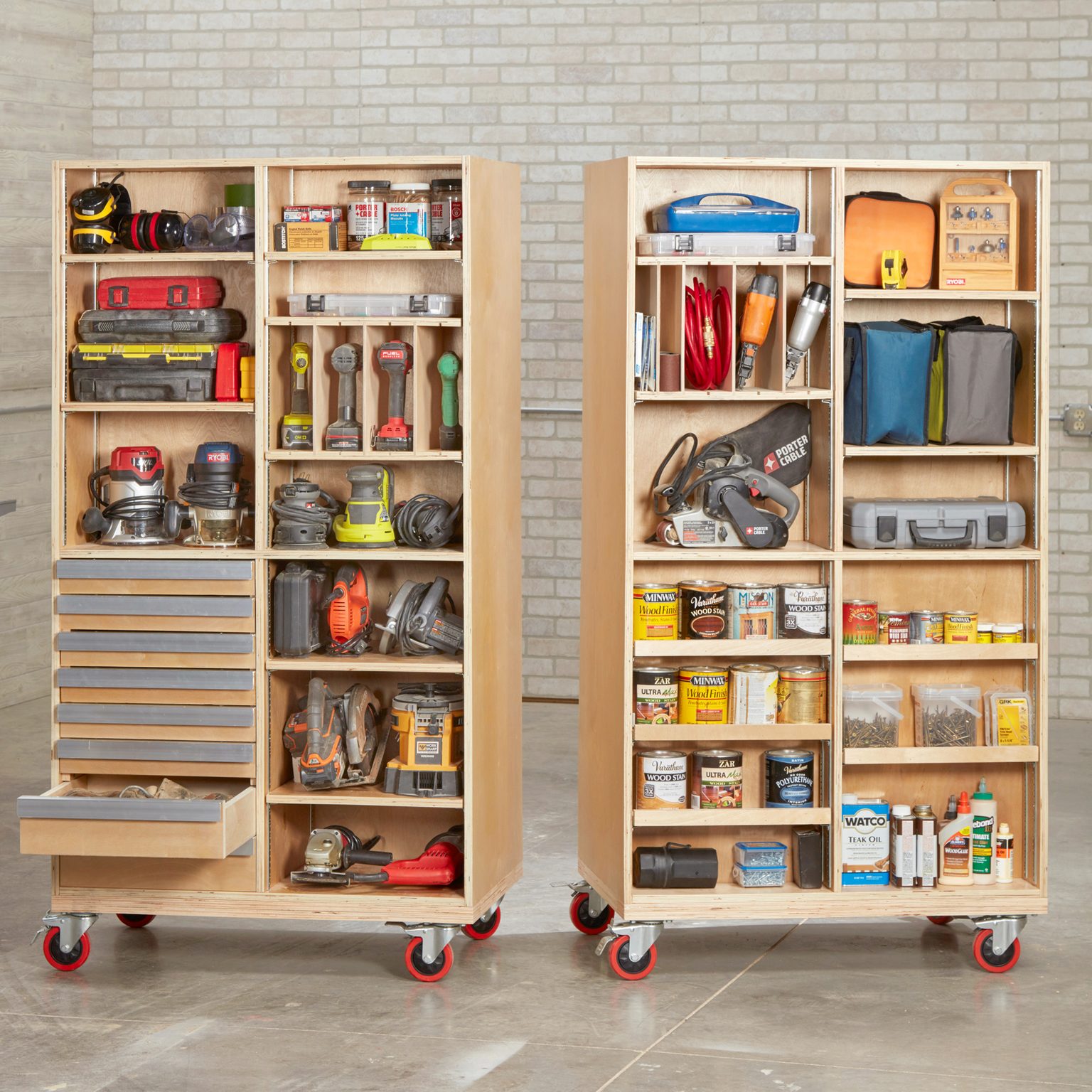Rolling full tool cabinet
