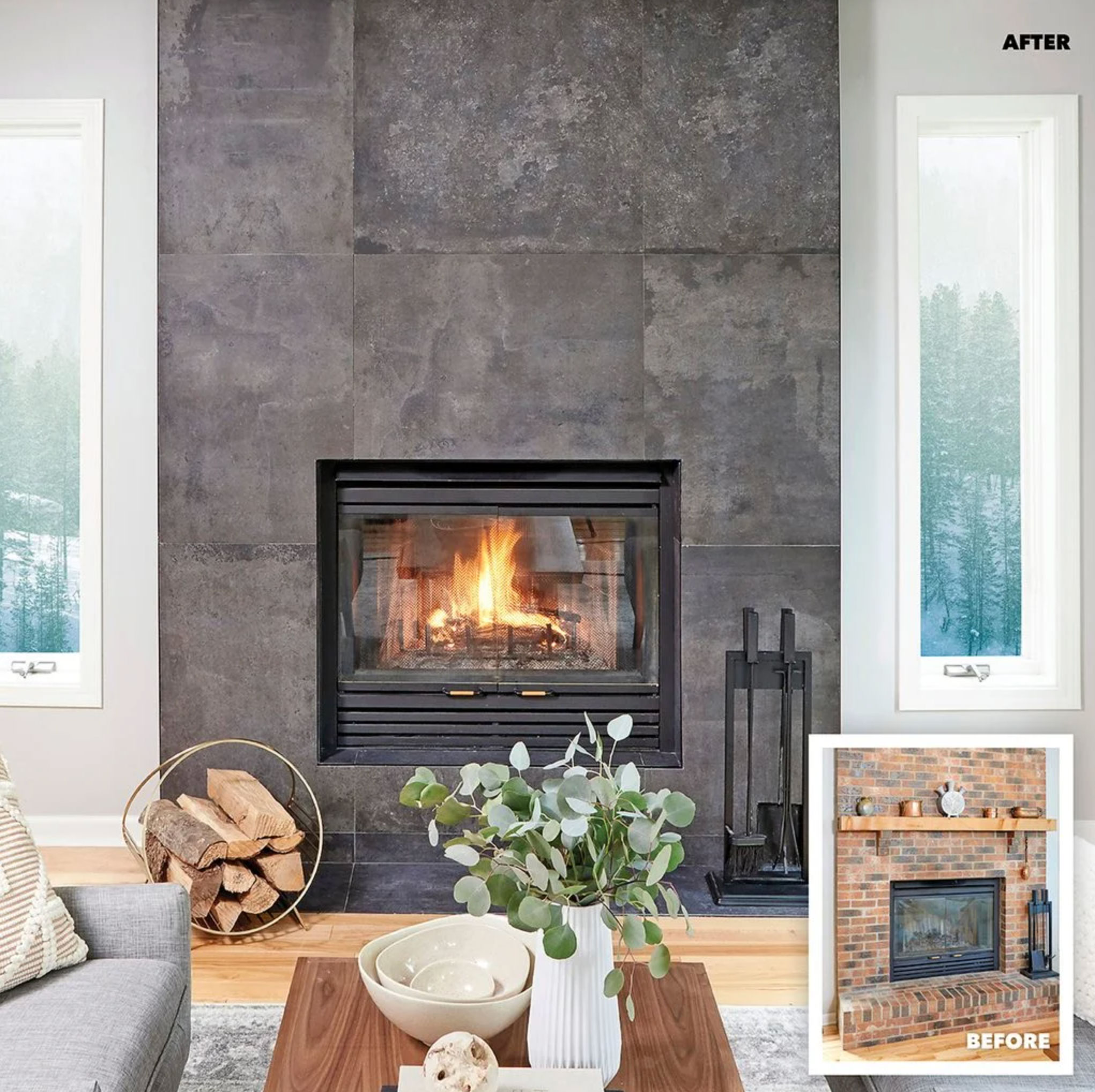 A revamped fireplace