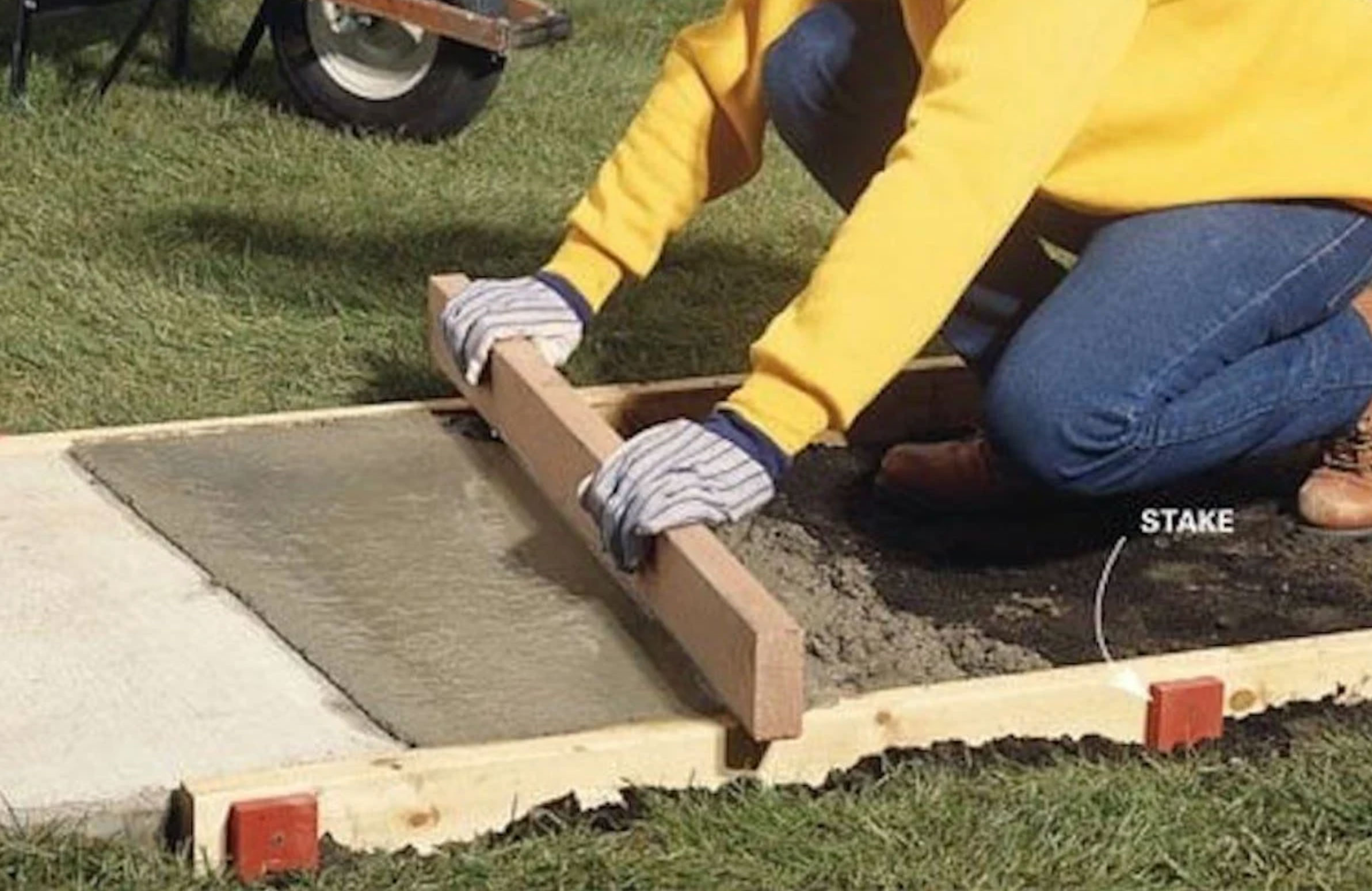 Keep stakes below the concrete forms